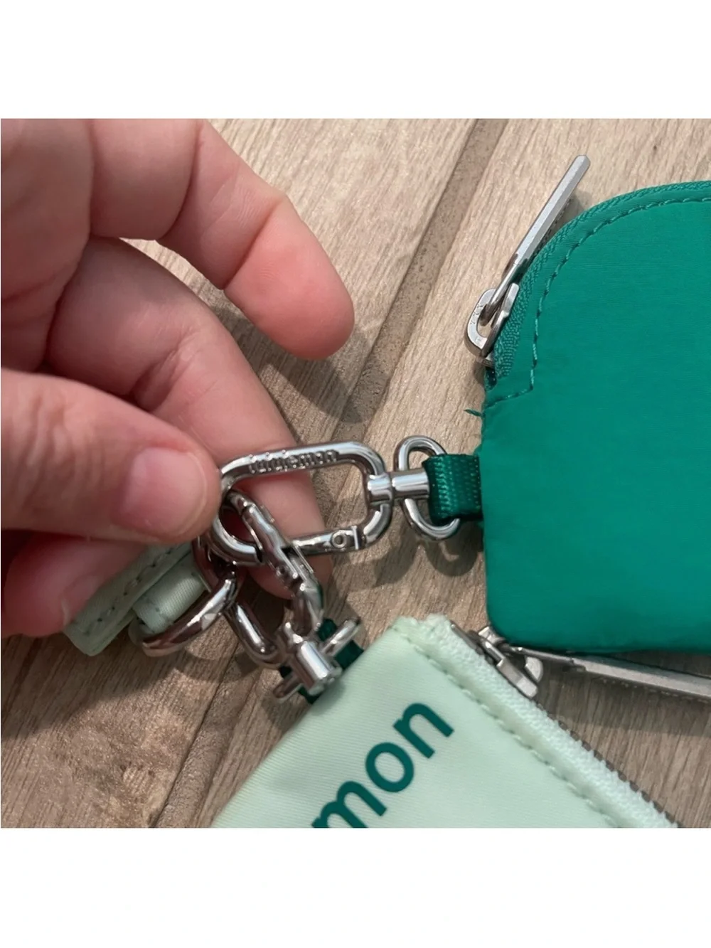 Lululemon Dual Pouch Wristlet Emerald Ice/ Mint Moment O/S W9FB8S